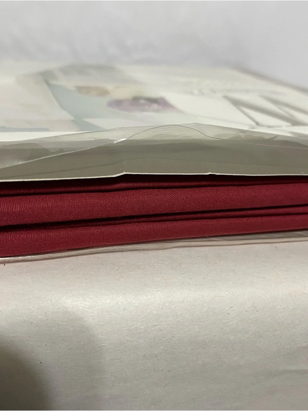 New Vintage Wamsutta Egyptian Cotton 250 TC Twin Flat Sheet Ming Red Burgundy